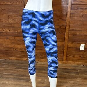 Calvin Klein Blue & Black Tie-Dye Cropped Leggings